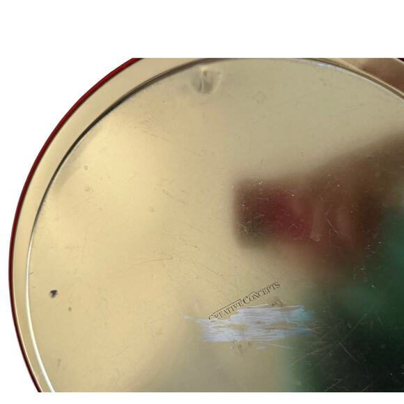 Vintage Christmas tin plate w carolers & tree by creative concepts - Picture 2 of 4